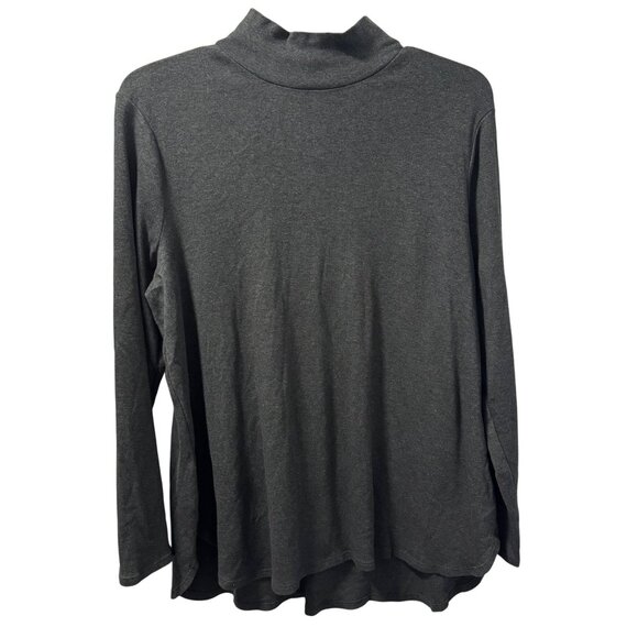 Chicos Womens Gray Turtleneck Long Sleeve Top Sz XL Gray women shirt - Picture 2 of 12